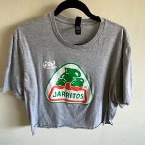 Grey cropped Jarritos tee